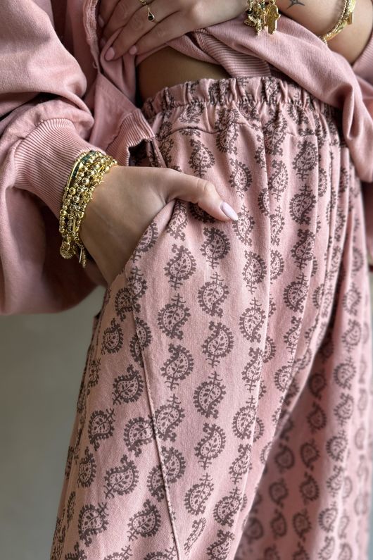 Indira Classic Barrel Pant Soft Terracotta & Chocolate